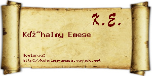 Kőhalmy Emese névjegykártya
